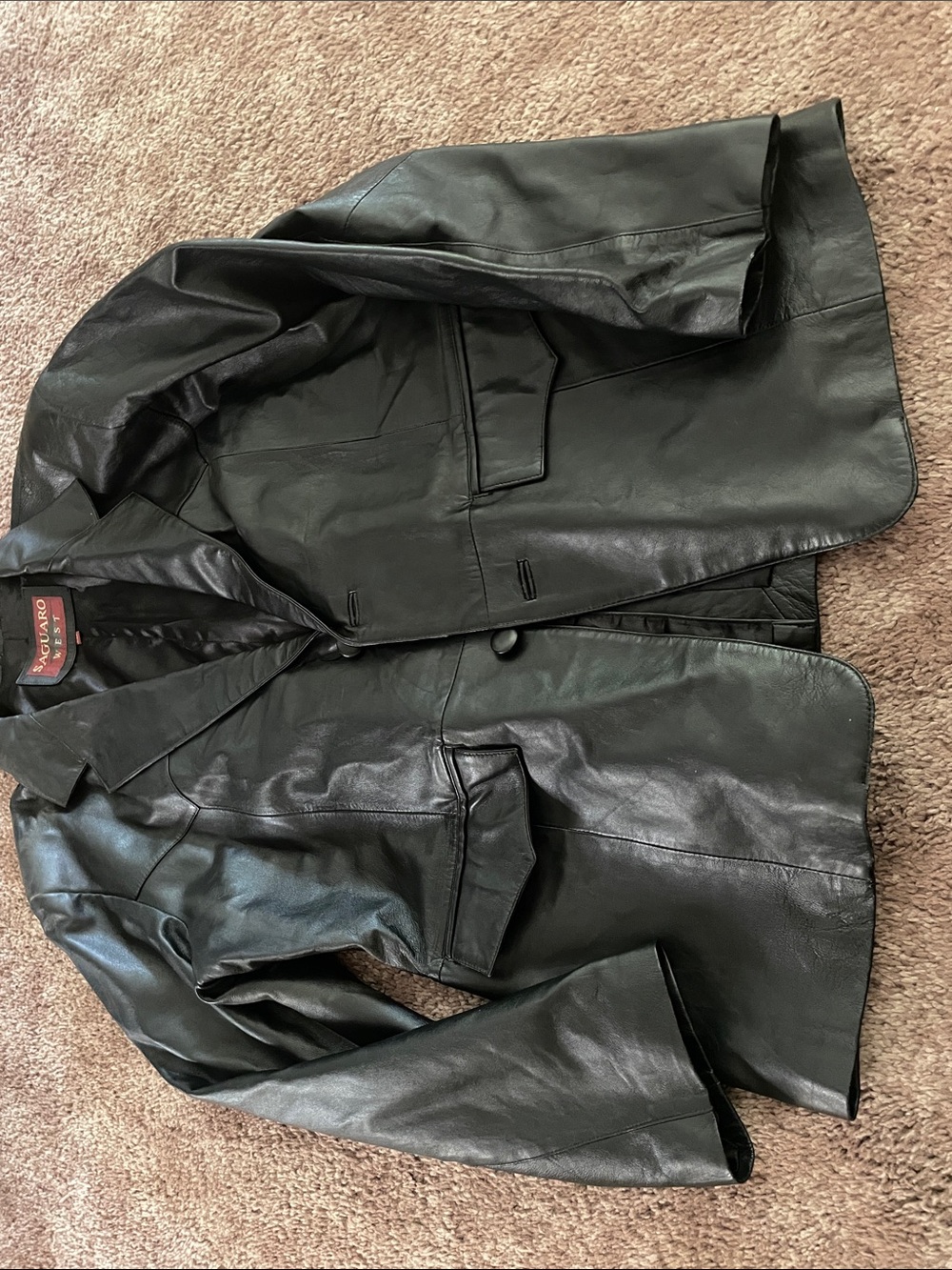 Men's Black Leather Shirt Jacket -